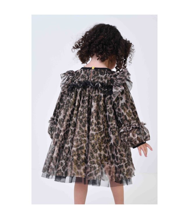 Angels Face NADIYA BABY LEOPARD DRESS BLACK