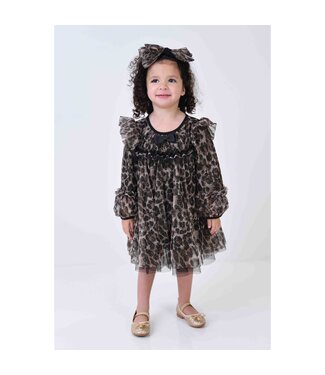 Angels Face NADIYA BABY LEOPARD DRESS BLACK