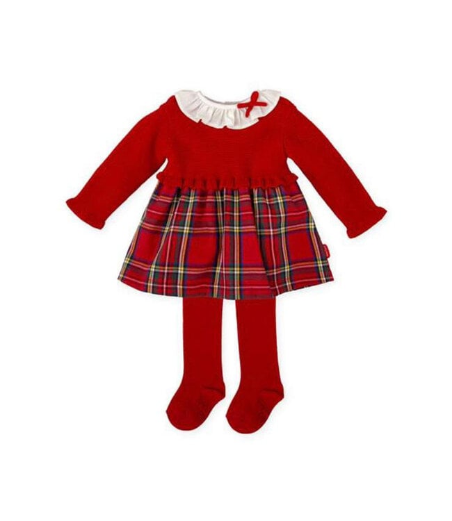 Tutto Piccolo Dress & Tights - Red 2235w25
