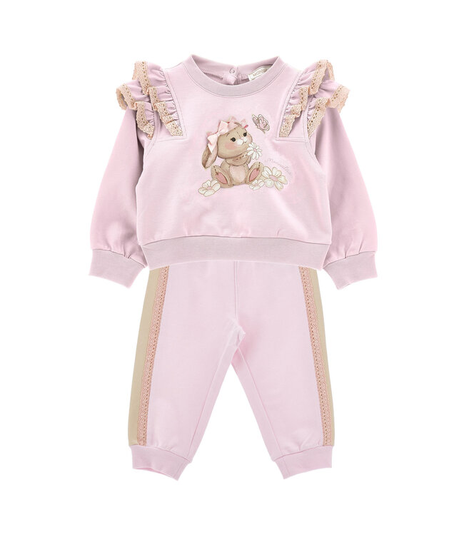 Monnalisa FELPA APERTA+ JOGGER FELP 39G506NP_7007_0090