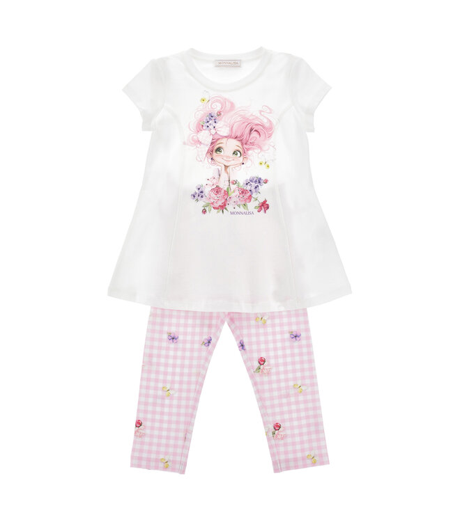 Monnalisa MAXI TEE E LEGGINGS JERSE 19G500_7001_9990