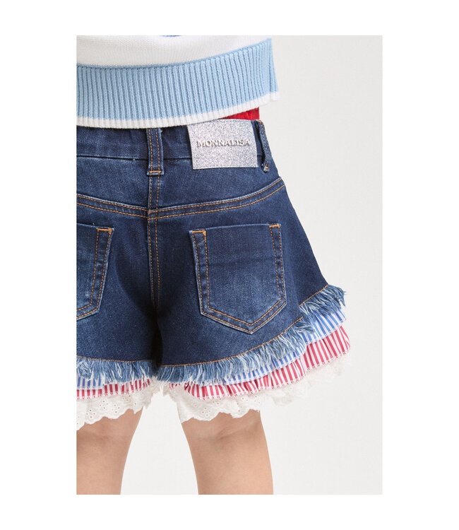 Monnalisa SHORT FROU FROU DENIM STR 19G401_7015_0055