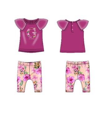 Guess SET SS T-SHIRT+CAPRI LEGGINGS A6GG05_K6YW4_G4A2