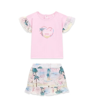 Guess SET SS T-SHIRT+PLUM MIDI SKIRT A6GG07_K6YW4_G67D