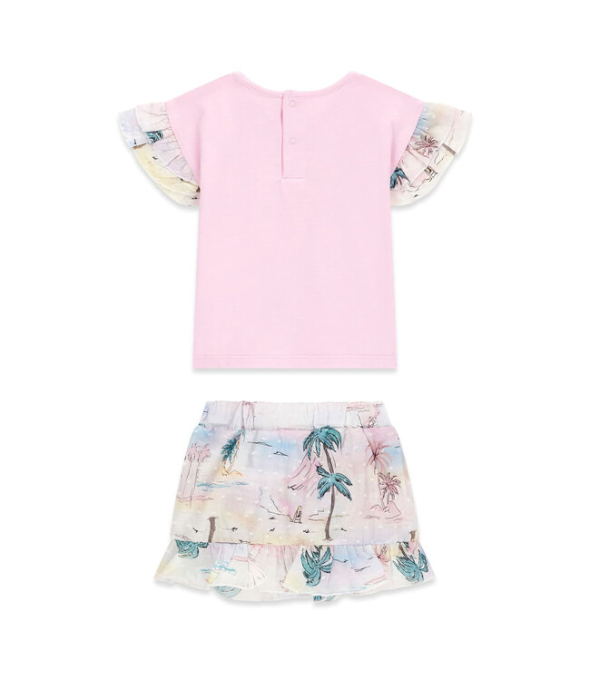 Guess SET SS T-SHIRT+PLUM MIDI SKIRT A6GG07_K6YW4_G67D