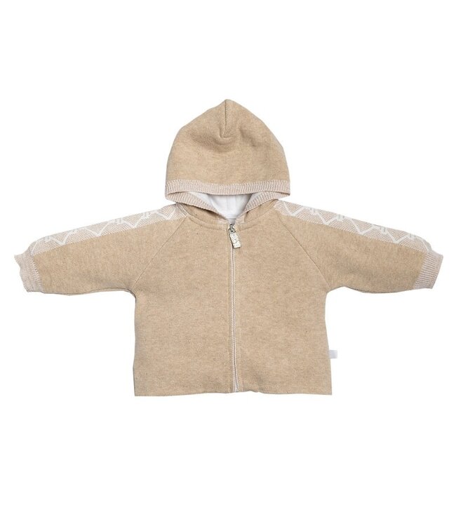 First 6202032 beige knitted FIRST®SIGNATURE hooded jacket