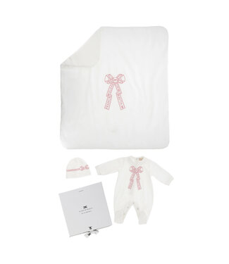 Elisabetta Franchi KIT TUTINA TU146+CAPPELLO CP077+COPERTA CO081 AVORIO/ORTENSIA