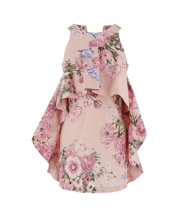 Miss Blumarine ABITO IN POPELINE CON VOLANT MULTICOLOR