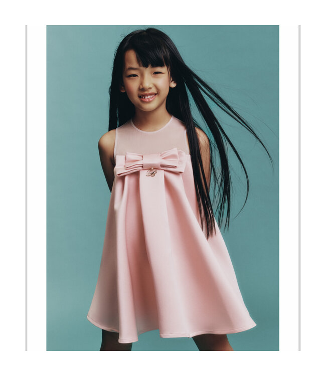 Miss Blumarine ABITO IN DOUCHESSE CON FIOCCO ROSA VIVO