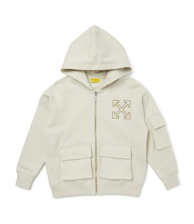 Off White ARROW CARGO HOODIE ZIP OBBE005S26FLE0010050