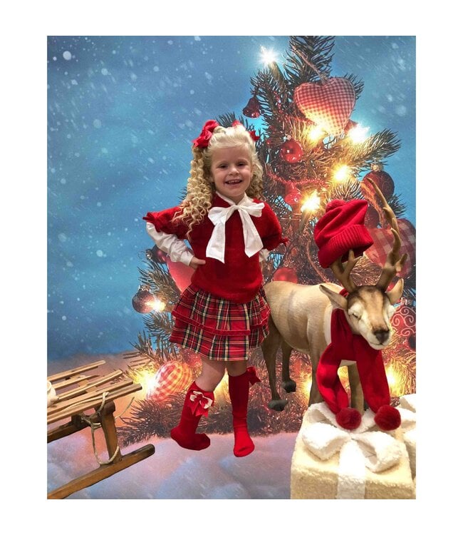 Tutto Piccolo Tutto Piccolo Jumper & Skirt & Tights - Red 3857w25