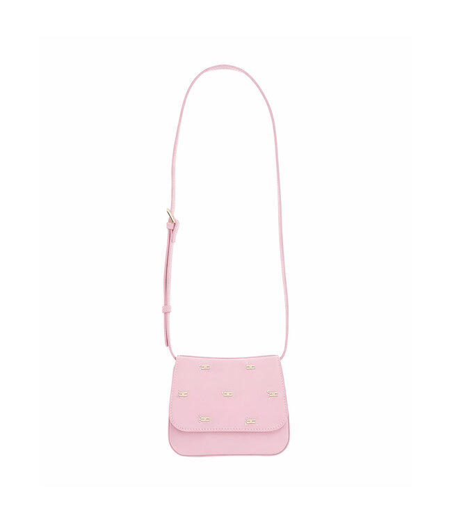 Elisabetta Franchi BORSA IN ECOPELLE CON RIVETTI DOPPIA C SU PATTA ROSA BABY