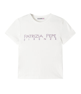 Patrizia Pepe MAGLIA/TOP Bianco&Lilac strass 7M0809_J331_W419