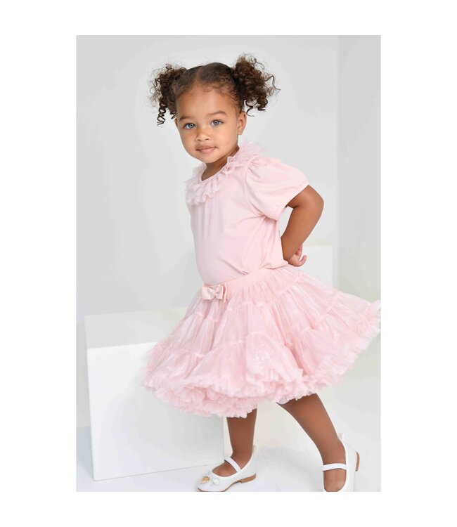 Angels Face ENID SPARKLE TULLE COLLAR BABY TOP SWEET BLUSH + KITTY BABY TUTU BLUSH