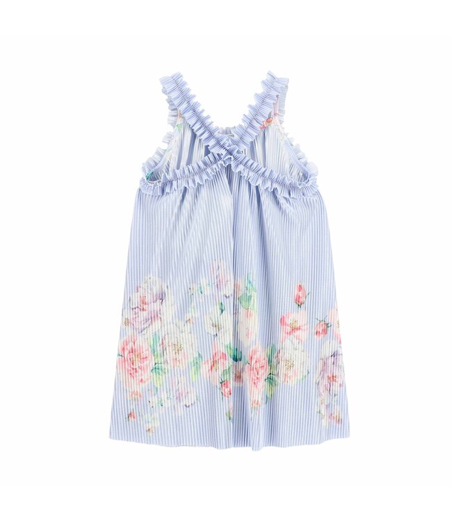 Angels Face FORTUNA BORDER PRINT PLEATED DRESS PRETTY BLUE