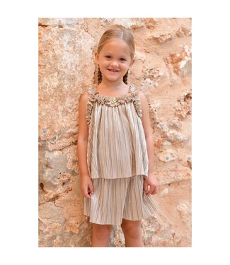 Angels Face FORTUNA METALLIC PLEATED TOP + FORTUNA METALLIC PLEATED SHORTS CHAMPAGNE