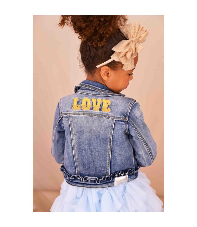 Angels Face GIGI LOVE LOGO DENIM JACKET DENIM BLUE