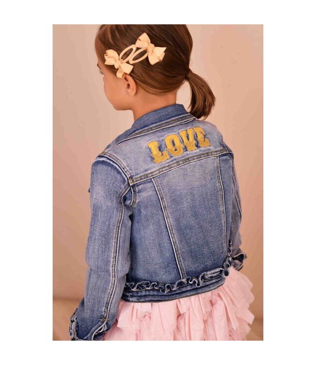 Angels Face GIGI LOVE LOGO DENIM JACKET DENIM BLUE
