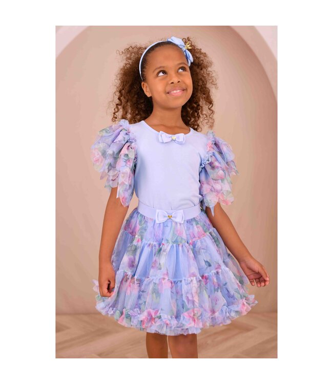 Angels Face LORETTA GARDEN FLOWER TOP + PIXIE GARDEN FLOWER PRINT TUTU PRETTY BLUE