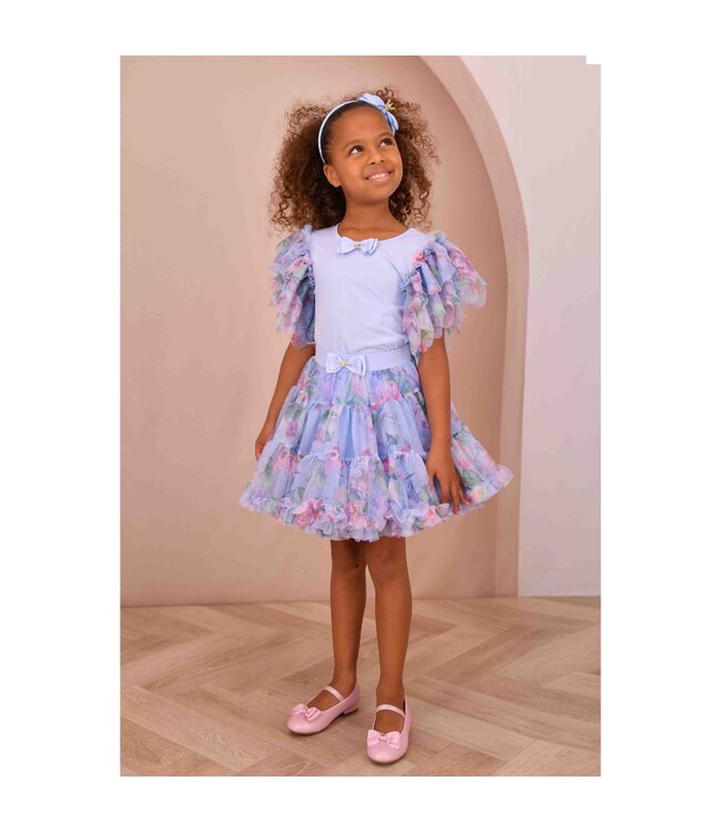 Angels Face LORETTA GARDEN FLOWER TOP + PIXIE GARDEN FLOWER PRINT TUTU PRETTY BLUE