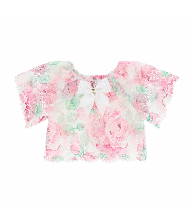 Angels Face MARIA MIX PRINTED LACE TOP + SARAH MIX PRINTED LACE SHORTS SNOWDROP/MIX