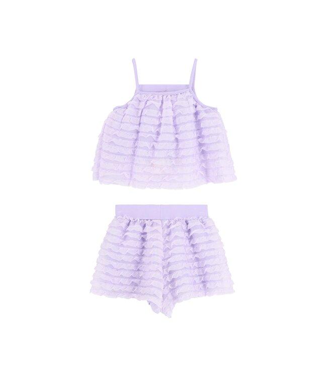 Angels Face SHAUNA FRILLY TOP AND SHORT SET LAVENDER