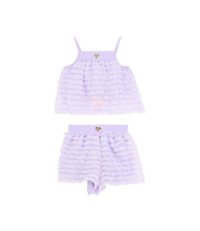 Angels Face SHAUNA FRILLY TOP AND SHORT SET LAVENDER