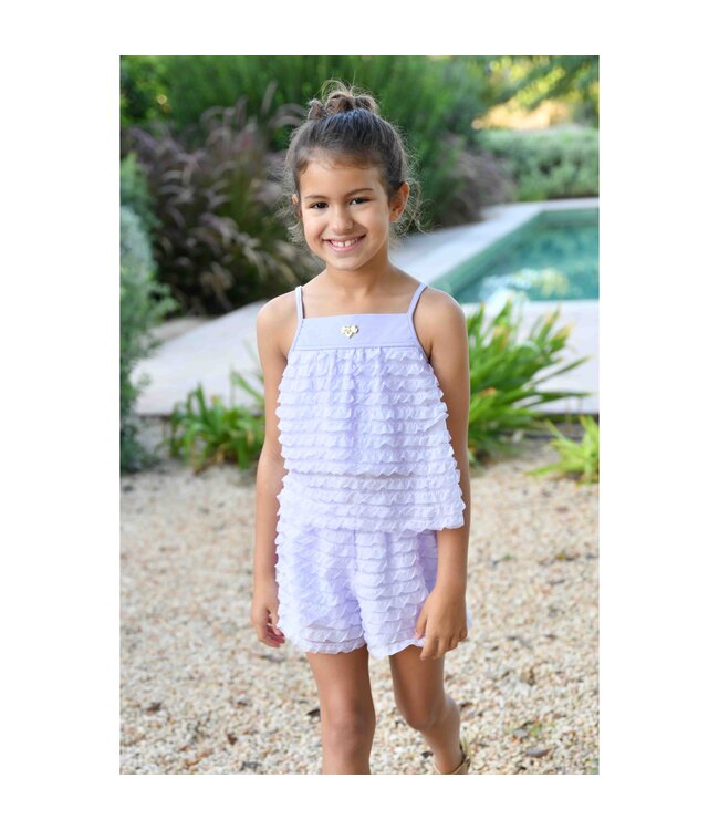 Angels Face SHAUNA FRILLY TOP AND SHORT SET LAVENDER