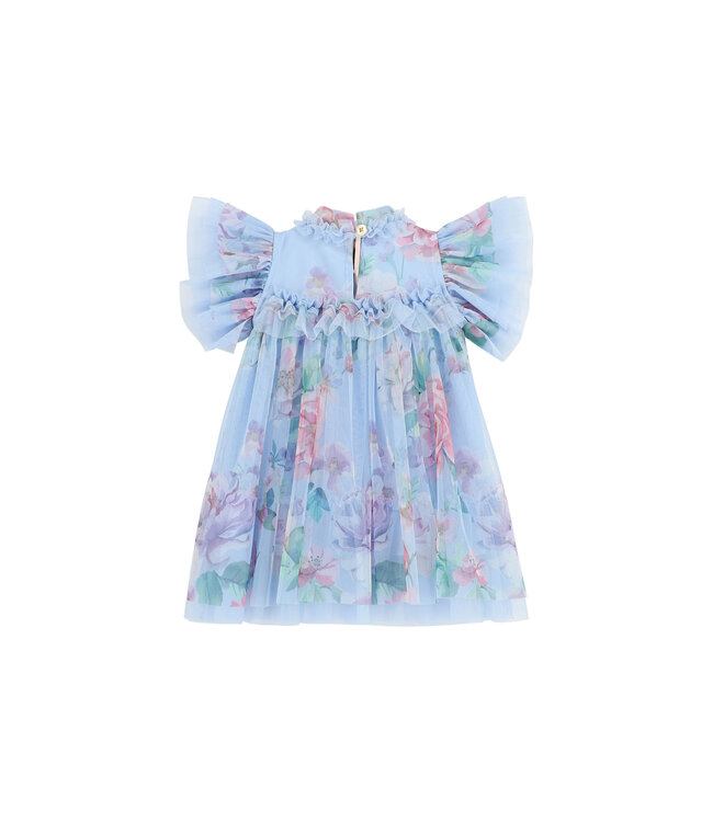 Angels Face WENDY GARDEN FLOWER TULLE BABY DRESS PRETTY BLUE