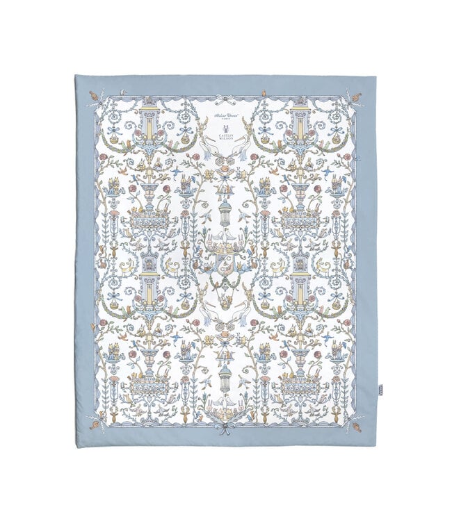 Atelier Choux Reversible Quilt - Toile de Jouy Pink