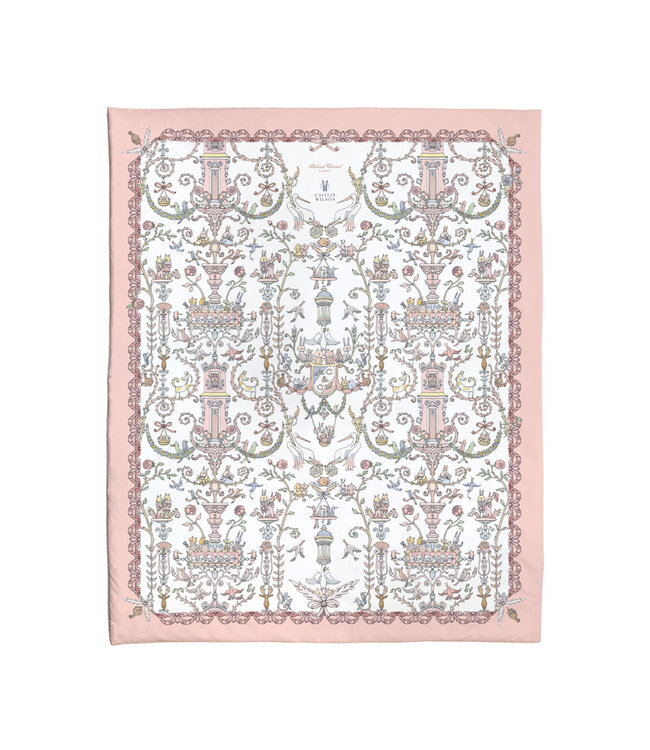 Atelier Choux Reversible Quilt - Toile de Jouy Pink