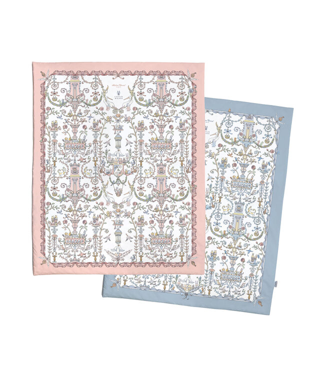 Atelier Choux Reversible Quilt - Toile de Jouy Pink