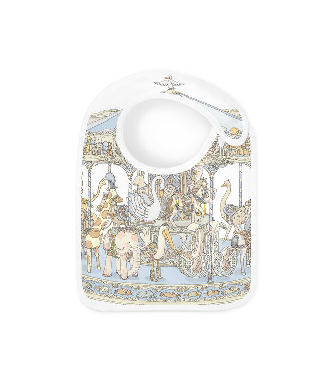 Atelier Choux Carre & Satin Bib Set - Carousel Blue