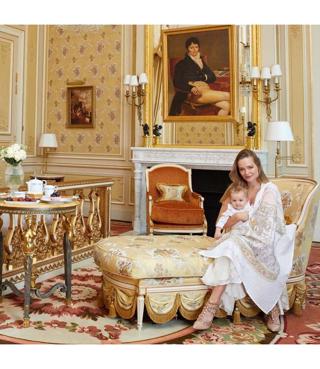 Atelier Choux Carre & Satin Bib Set - Carousel Pink