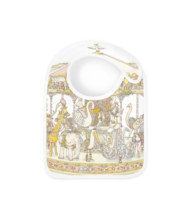 Atelier Choux Carre & Satin Bib Set - Carousel Pink