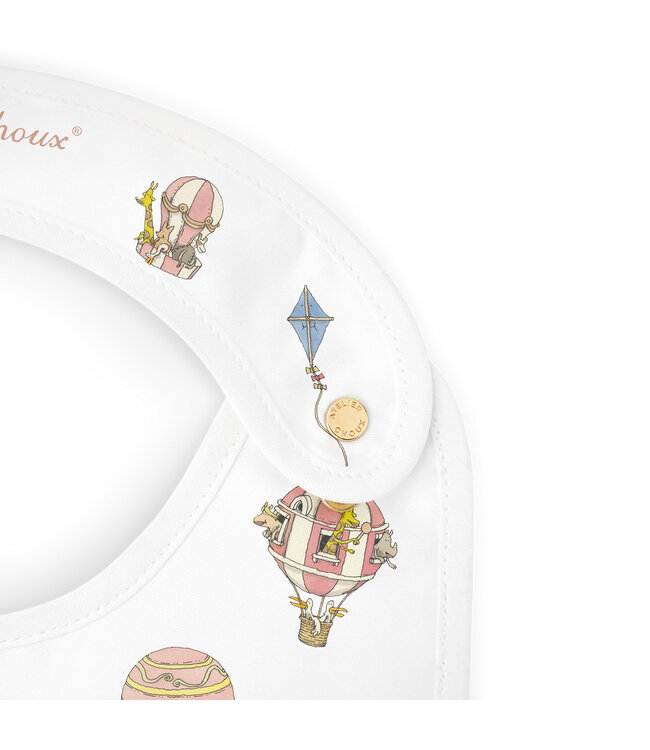 Atelier Choux Carre & Satin Bib Set - Hot Air Balloons