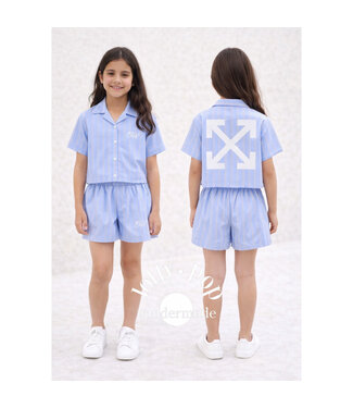 Off White OW EMBRO BOW SHIRT + SHORT OGGA018S26FAB0014030