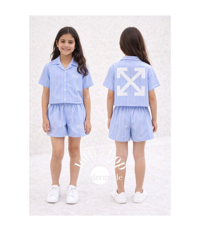 Off White OW EMBRO BOW SHIRT + SHORT OGGA018S26FAB0014030