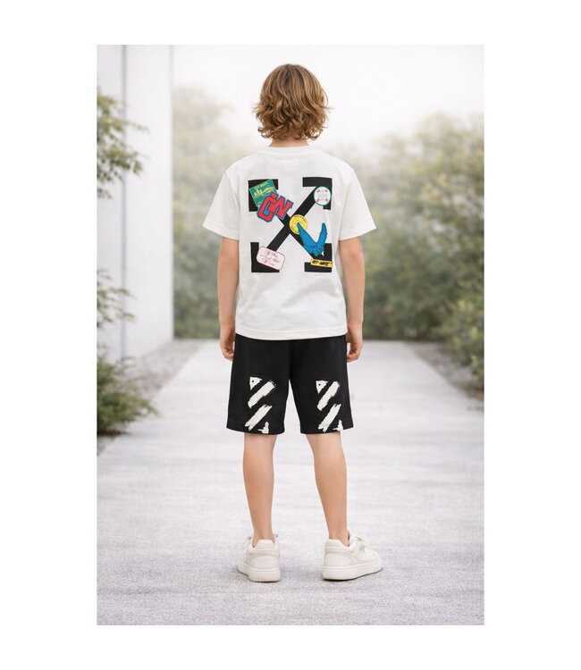 Off White DIAG PAINT SWEATSHORT OBCI001S26FLE0030001