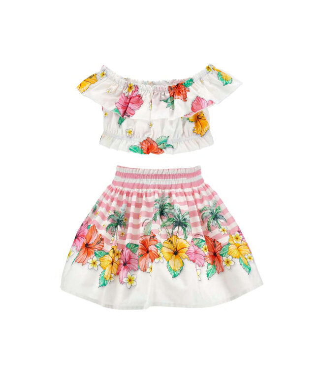 Monnalisa TOP + GONNA POPELINE ST.HIBISCUS 11H310_8656_0099