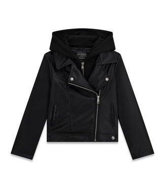 Guess PU HOODED JACKET J6YL06_W2613_JBLK