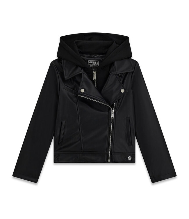 Guess PU HOODED JACKET J6YL06_W2613_JBLK