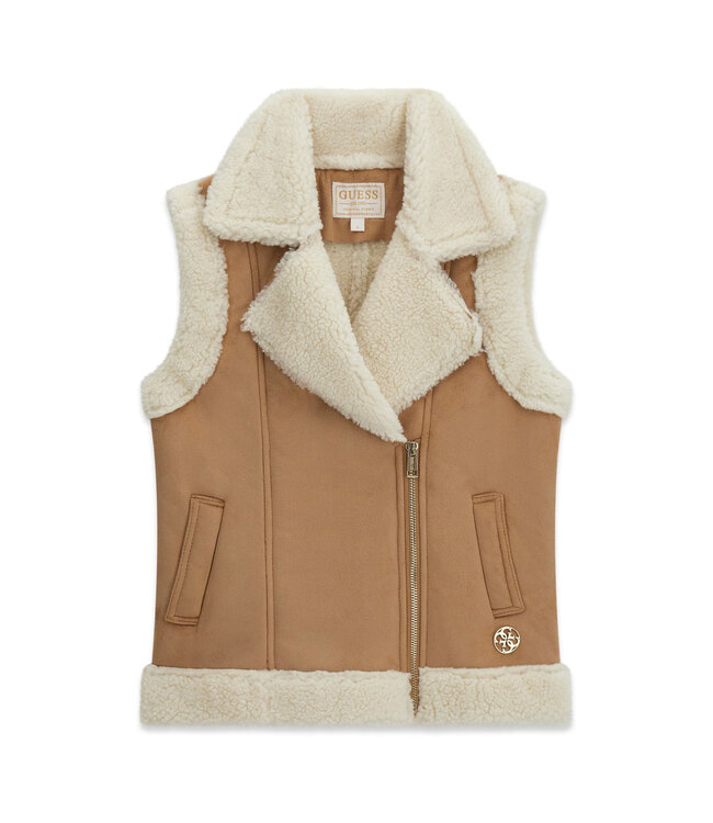 Guess SUEDE VEST W/INNER SHERPA J6YL15_W2630_A106