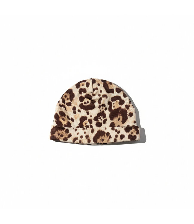 Miss Blumarine CAPPELLO IN JERSEY STAMPA MACULA LOGO STRASS MACULATO BEIGE