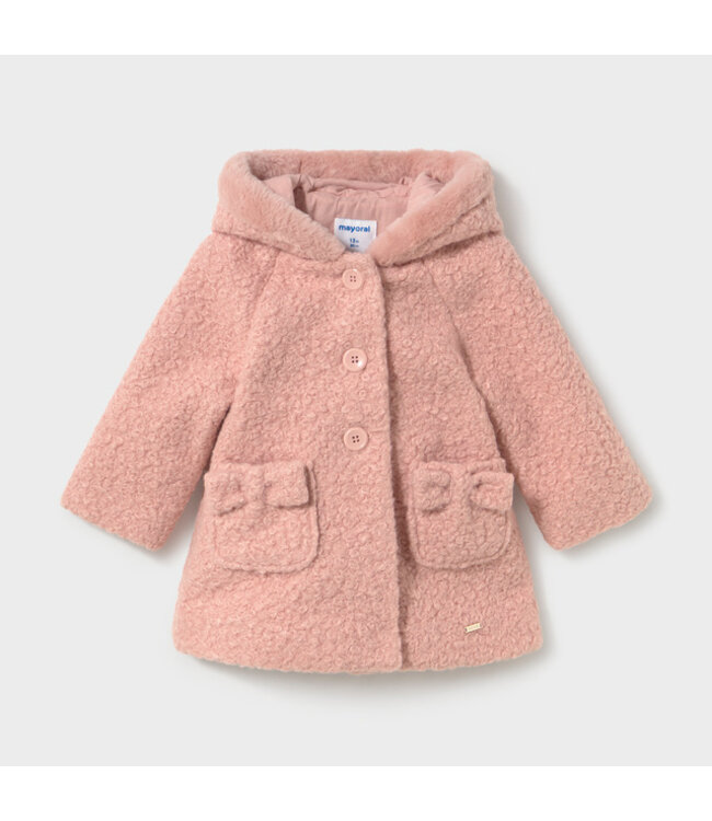 Mayoral Hooded boucle coat 2436_081