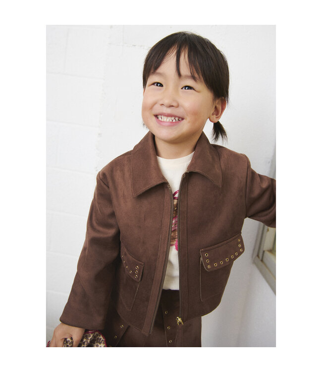 Mayoral Double-faced suede jacket + Faux-suede shorts 4409_090