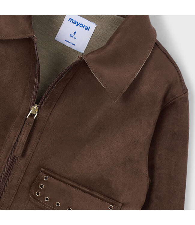 Mayoral Double-faced suede jacket + Faux-suede shorts 4409_090