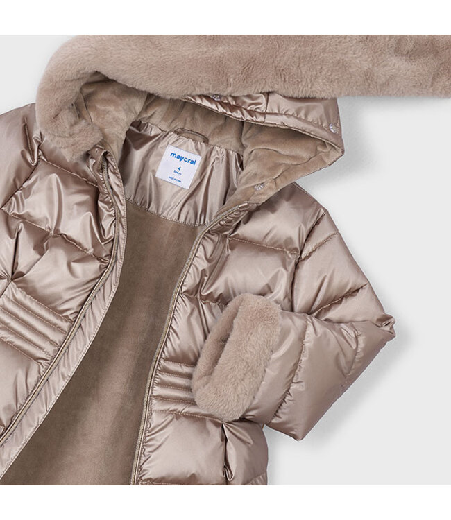 Mayoral Metallic fauxfur puffer jacke 4422_040