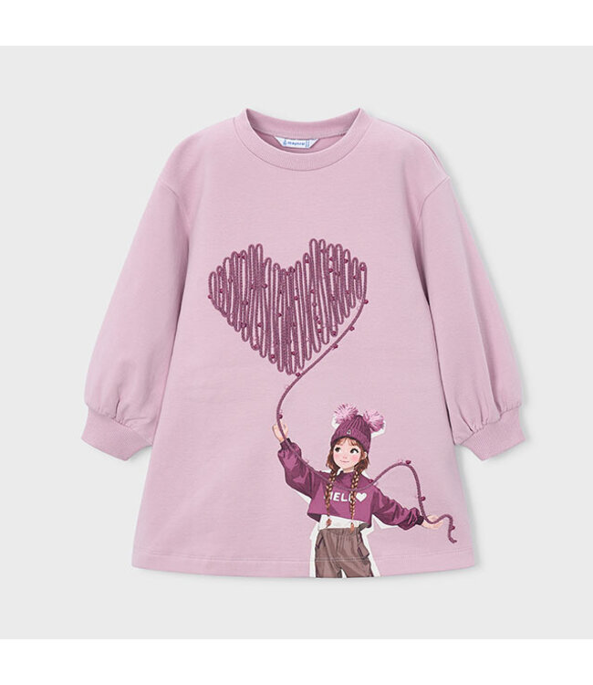 Mayoral Graphic print fleece dress 4914_016
