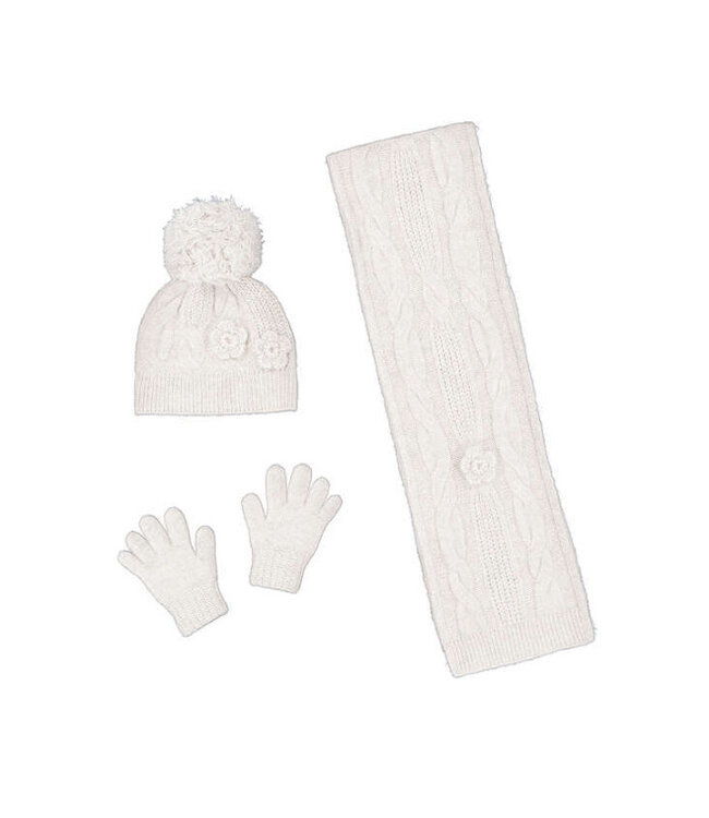 Mayoral 3D flower hat & scarf set 10303_095